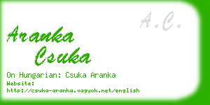 aranka csuka business card